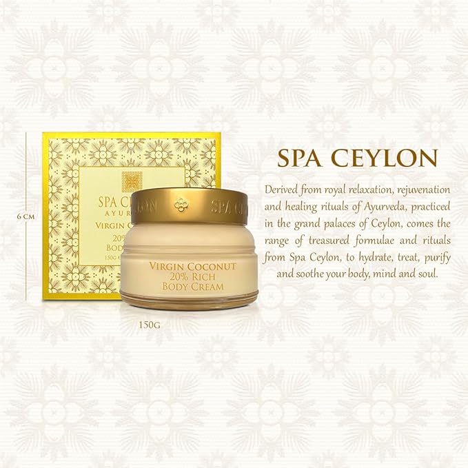 SPA CEYLON Virgin Coconut 20% Rich Body Cream | Hydrating | Suitable for all skin types