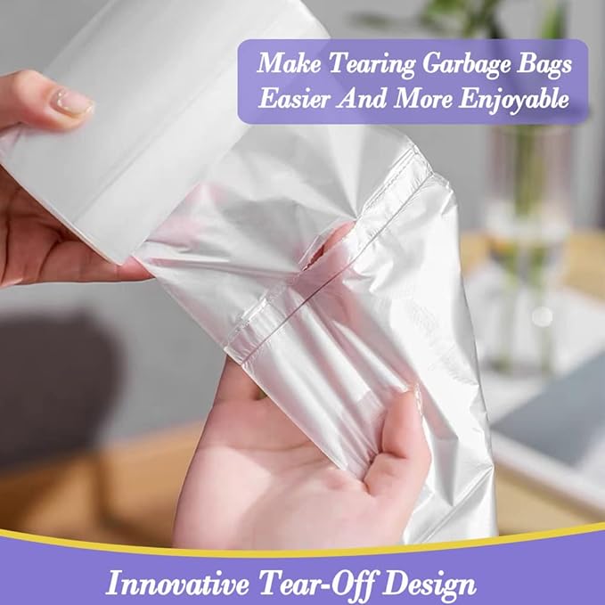 3 Gallon 100pcs (Fit 3-3.2 Gal) Small Clear Trash BagsPlastic Strong Clear Garbage Bags,Bathroom Trash Can Bin Liners,Waste Basket Liner,Fit 10-13 Liter, 3 Gallon,3.2Gallon