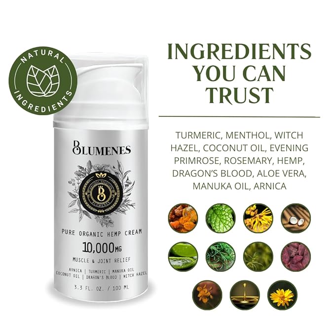 Blumenes - Traditional Gua Sha Tool & 10,000 mg Relief Cream - Post Workout Joint & Muscle Relaxation - Natural Topical Cream for Comfort & Soothing Massager Relief Bundle - 2-in-1 Bundle