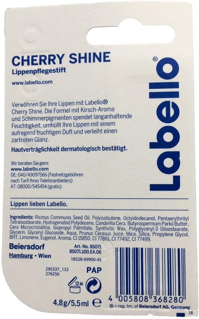 3 LABELLO CHERRY FRUITY SHINE LIP BALM