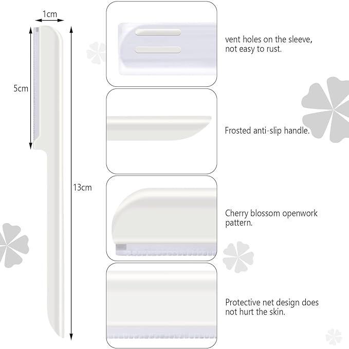 10 Pieces Eyebrow Razor for Women Facial Shaver Razor Brow Shaper Eyebrow Trimmer Dermaplaner Shaping Tool with Cover (Black, White)