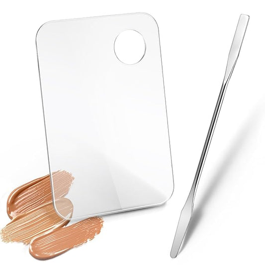 Makeup Palette Tray, Acrylic Foundation Palette with Spatula