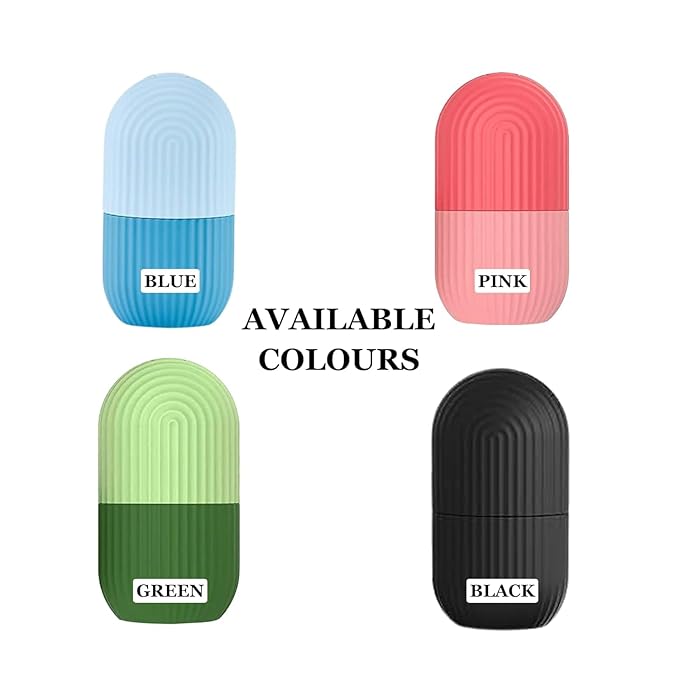 Ice Roller for Face, Eyes & Neck – Reusable Silicone Ice Mold for De-Puffing, Skin Care & Facial Massage (Pink)