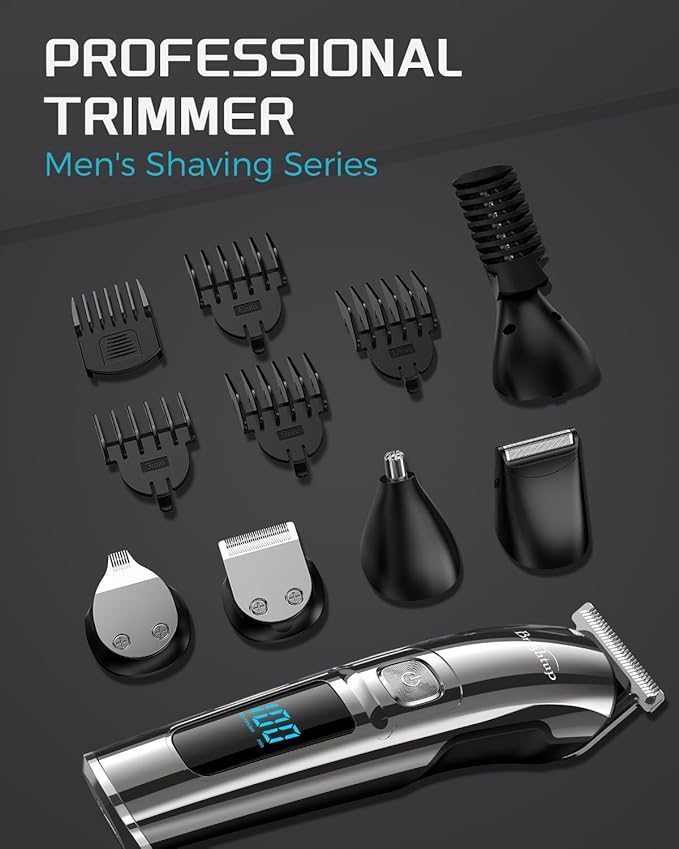 Brightup Beard Trimmer for Men - Electric Razor & Shaver, Cordless Hair Clippers Trimmers Set, IPX7 Waterproof Mens Grooming Kit for Shaving Face, Mustache, Body, Ear, Nose Hair Trimmer, Gifts for Men