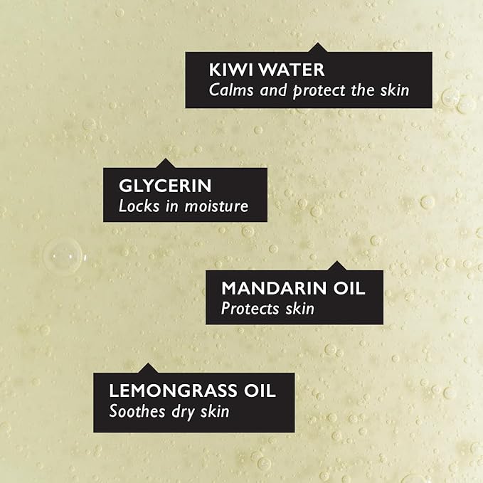 UPCIRCLE Hand + Body Wash with Kiwi Water 8.45oz - For Soothing + Protecting - Glycerin + Lemongrass - Natural, Vegan + Cruelty-Free