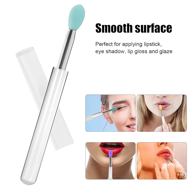10pcs Reusable Silicone Lip Brushes with Lids Lip Mask Applicator and Applicator for Smooth Application Portable Design for Home Travel