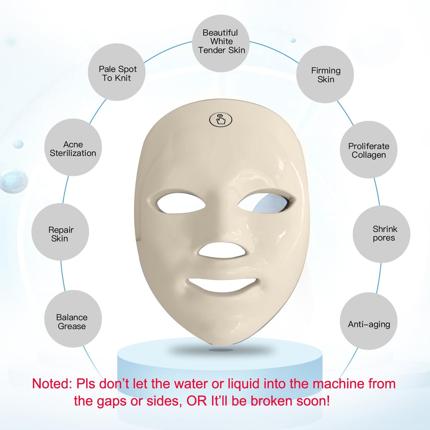 Red Light Therapy Mask for Face, Blue & Red LED Light Therapy Face Masks Skincare at Home, USB Rechargeable (Maize Yellow)