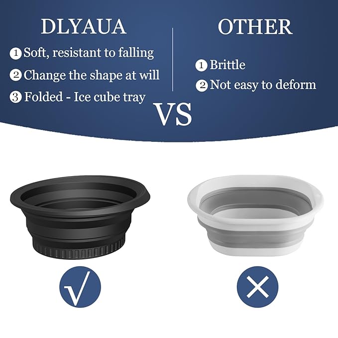 Face Bowl for Ice with Built-in Ice Tray – Collapsible Silicone Facial Ice Bath Bowl for Cold Plunge Therapy Skin Tightening Acne Relief – Portable Spa Tool for Home Black