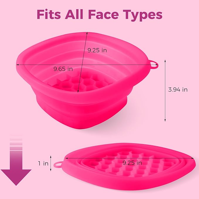 SaporeArt Ice Face Bowl, Upgraded Wider & Deeper Collapsible Silicone Facial Ice Bath Bowl with Built-In Ice Mold, Soothes Puffiness & Redness, Ideal for Home and Travel