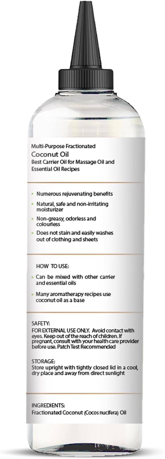 Majestic Pure Fractionated Coconut Oil - Relaxing Massage Oil, Liquid Carrier Oil for Diluting Essential Oils - Skin, Lip, Body & Hair Oil Moisturizer & Softener - 6.8 fl oz