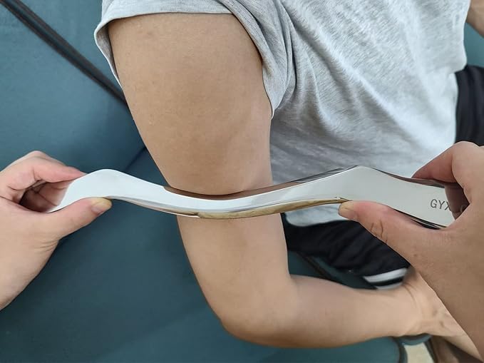 Muscle Scraper Stainless Steel Gua Sha Scraping Massage Tool,IASTM Tools, Great Soft Tissue Physical Therapy Used for Back, Legs, Arms,Neck (Long bar)