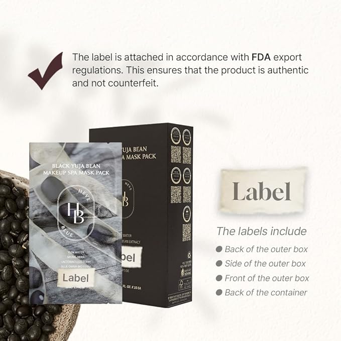 Black Yuja Bean Makeup Spa Mask Pack 10ea - 0.8 Fl. Oz of Ampoule Per Sheet, Nourishing, Sensitive Skin, Korean Skincare, Aesthetic, Moisturizing, Vegan, Hypoallergenic, K-Beauty