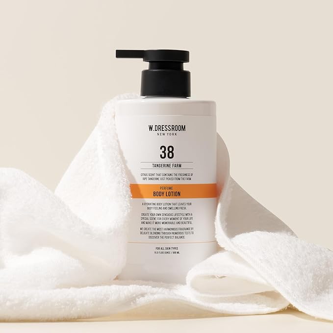 W.Dressroom Moisturizing Body Lotion No.38 Tangerine Farm, Perfumed Body Lotion, Moisturizer for Sensitive Dry Skin, Korean Skin Care, Gentle, Soothing, Non-Greasy, and Scented Lotion for Women