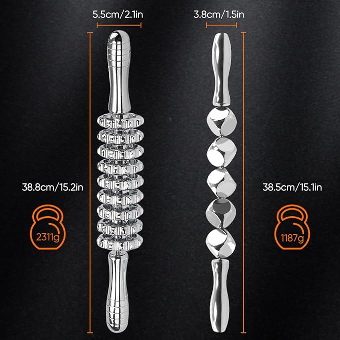 ONUEMP 5-in-1 Stainless Steel Therapy Massage Tools, Gua Sha Scraping Fascia Massage, Maderoterapia Kit Colombiana for Lymphatic Drainage, Cellulite Remover, Ice Body Sculpting