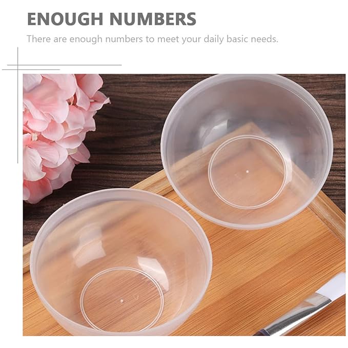 30pcs Pvc Facial Mask Mixing Bowls Semi-transparent Prep and Stirring Bowls for Beauty Masks Convenient and Easy to Clean Beauty Tool