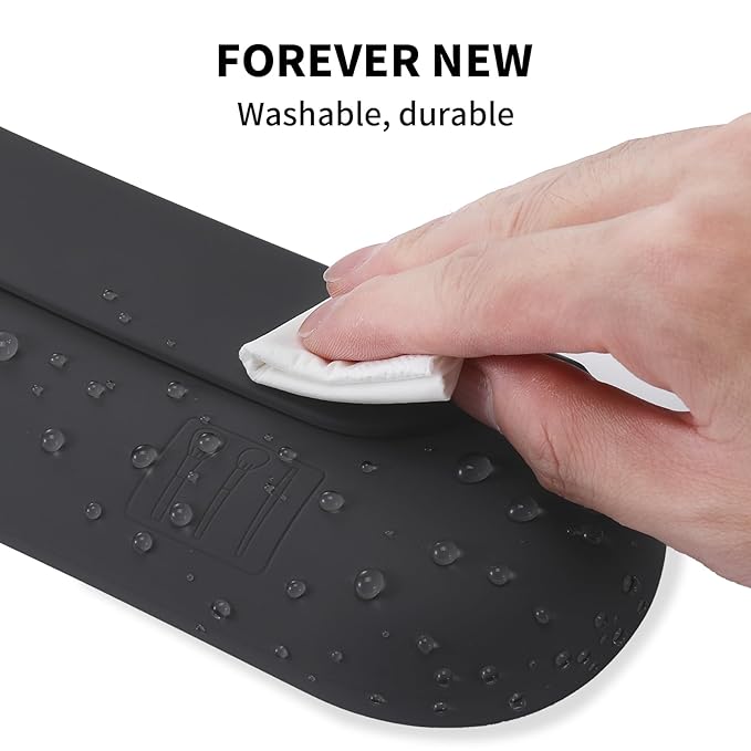 Silicone Makeup Brush Holder Travel Cosmetic Bag：Soft Portable Cosmetic Face Brushes Holder with Upgrade Anti-Fall Out Magnetic Closure, Large Travel Makeup Brush Case - Grey