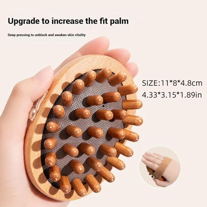 Wooden Massage Comb, Body Scalp, Gua sha Massage Tool- Natural Wooden Comb for Relaxation and Hair Health Massage Brush for Circulation and Stress Relief, Trigger Point Massage Tool.