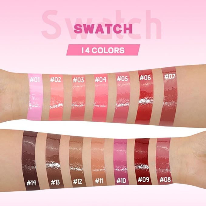 MAEPEOR Plumping Lipgloss 14 Colors Smooth High-shine Glossy Plumping