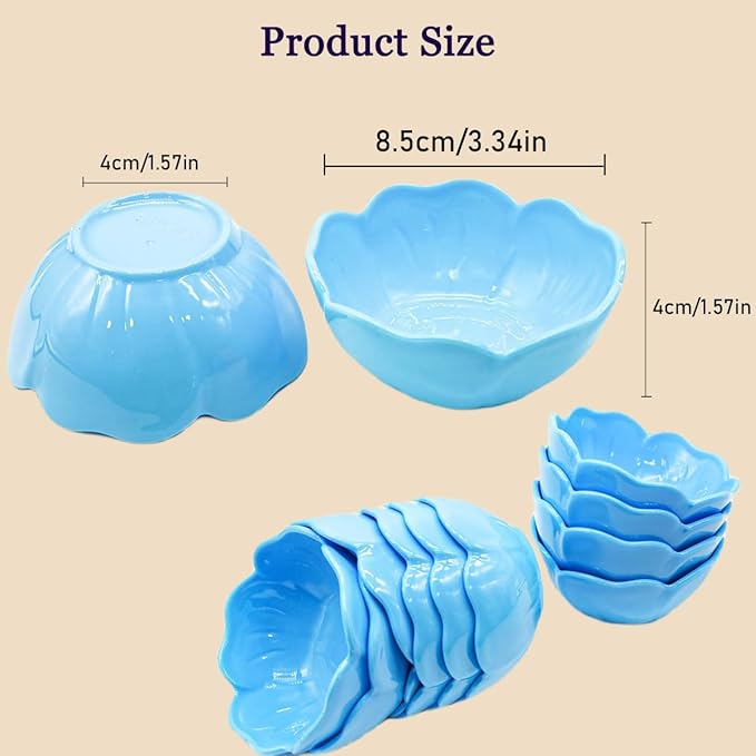 10 Pcs Essential Oil Bowl Set, 3.34 Inch Petal Mask Bowls Beauty Tool Skin Care Bowl Diy Face Mask MixingBowl for Home Salon, Pigment Preparation