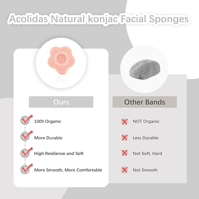 Konjac facial sponges set for