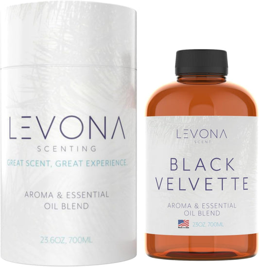 Levona Scents Oil Diffuser Essential Oils: Fragrance Oil for Diffuser - Black Velvette Diffuser Oils Scents - Woody Citrus with Herbal Floral Essential Oil Blends, Oakmoss, White Musk & Sandalwood