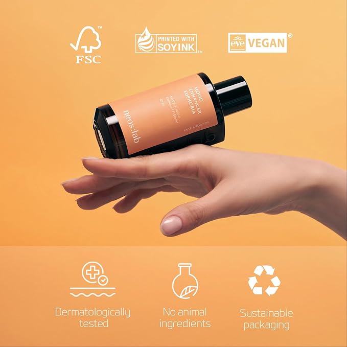 Mood Enhancer Euphoria Face & Body Oil 2.7 fl.oz. (80ml) - Vegan Aromatherapy, Herbal & Rosemary & Lavender Oil, Floral Scent, Hydrating Facial, Body Oil for Nourishing, Glowy Skin, Gua Sha Oil