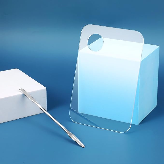 Makeup Palette Tray, Acrylic Foundation Palette with Spatula