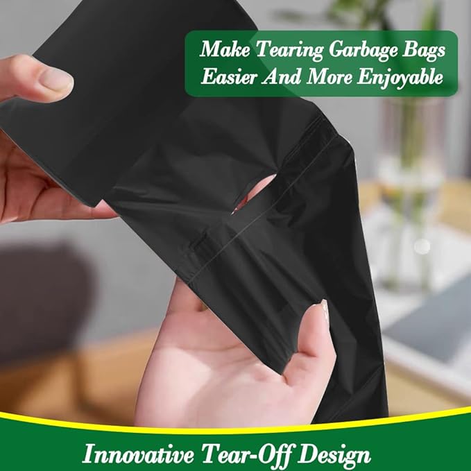 2.5 Gallon 120 pcs Small Black Trash Bags, Strong 2.5 Gallon 2.6 Gallon Garbage Bags, Bathroom Trash Can Bin Liners,Mini Bags Waste Basket Liner,Fit 6-10 Liter, 2-2.5 Gal-Black-120