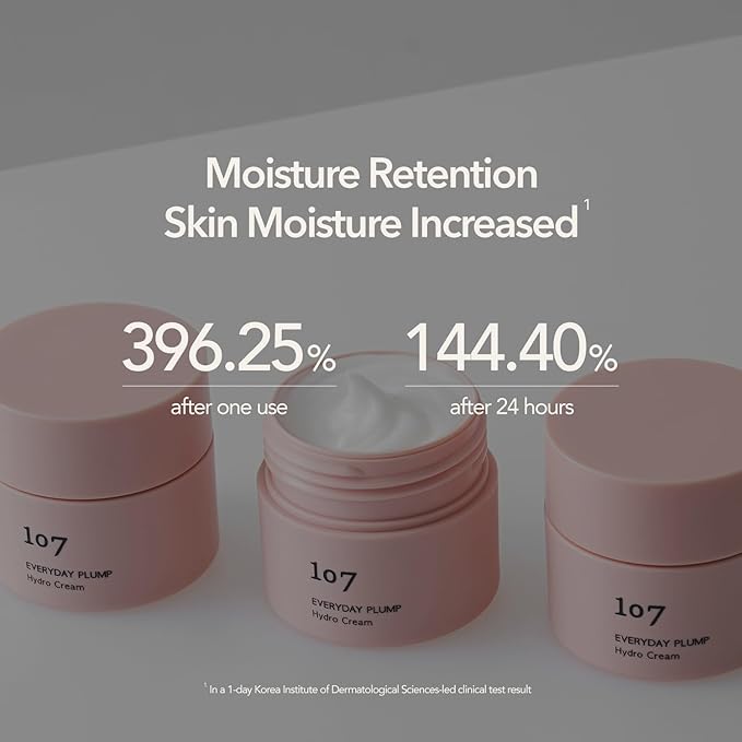 107 EVERYDAY PLUMP Hydro Cream, Lightweight Face Moisturizer with Probiotics, Squalane, and Fermented Ginseng, Hydrates, Nourishes, and Enhances Skin's Radiance and Softness (1.7 fl oz)