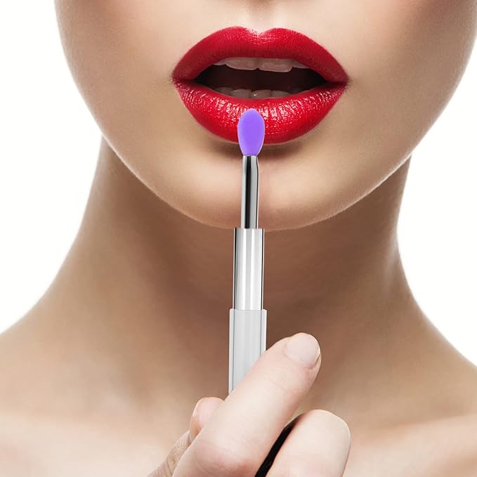 10pcs Reusable Silicone Lip Brushes with Lids Lip Mask Applicator and Applicator for Smooth Application Portable Design for Home Travel