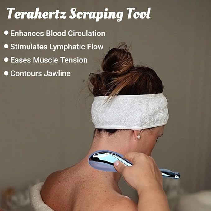 Terahertz Gua Sha Scraping Tools, Terahertz Stone Gua Sha Facial Tools, Energy Stone Point Massaging Gua Sha Tool for Back Legs Arms Neck Shoulder