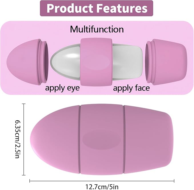 Ice Roller for Face and Eye Massager for Face, Eyes and Neck Naturally Conditioning and Skin Care,De-Puff Eye Bags,Reduce Migraine Pain,Reusable Massage Silicone Ice Mold (Pink)