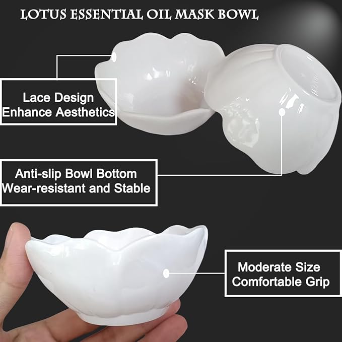 10 Pcs Essential Oil Bowl Set, 3.34 Inch Petal Mask Bowls Beauty Tool Skin Care Bowl Diy Face Mask MixingBowl for Home Salon, Pigment Preparation