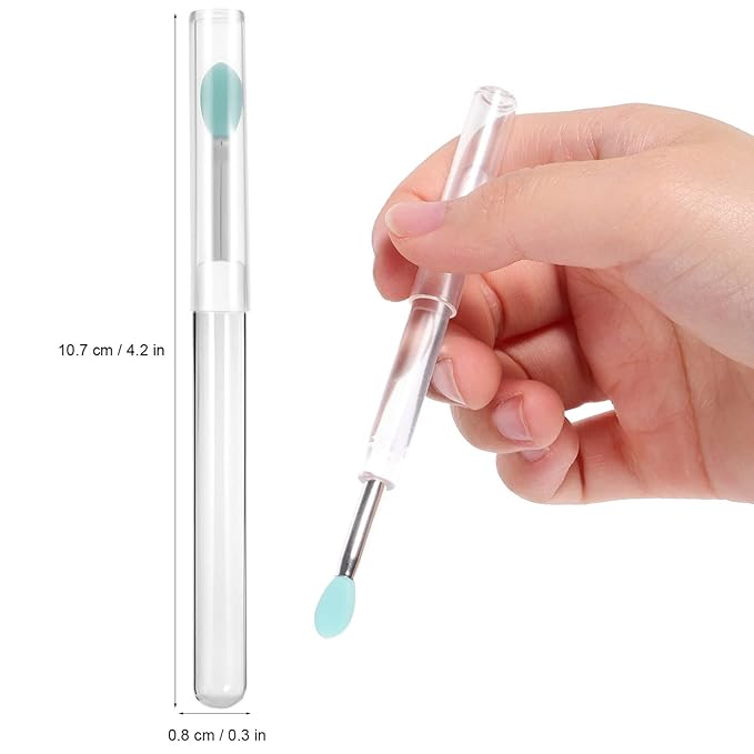 10pcs Reusable Silicone Lip Brushes with Lids Lip Mask Applicator and Applicator for Smooth Application Portable Design for Home Travel