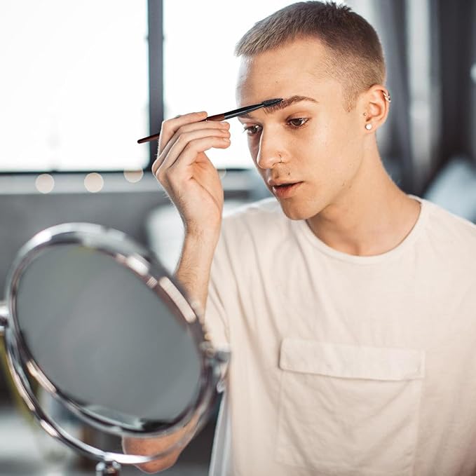 Makeup Brushes 16 Pcs Makeup Brush Set Professional, Wood Handle Travel Make Up Brushes Set with Case, Premium Cruelty-Free Synthetic Fiber Hair Makeup Brush Kit with Holder