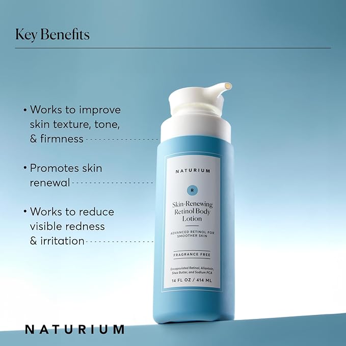 Naturium Skin-Renewing Retinol Body Lotion Jumbo, Advanced Firming Anti-Aging Skin Care, with Encapsulated Retinol & Shea Butter, 14 oz