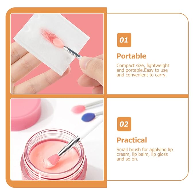 24pcs Silicone Lip Brush Lip Mask Applicator Makeup Brushes for Artists Beginners