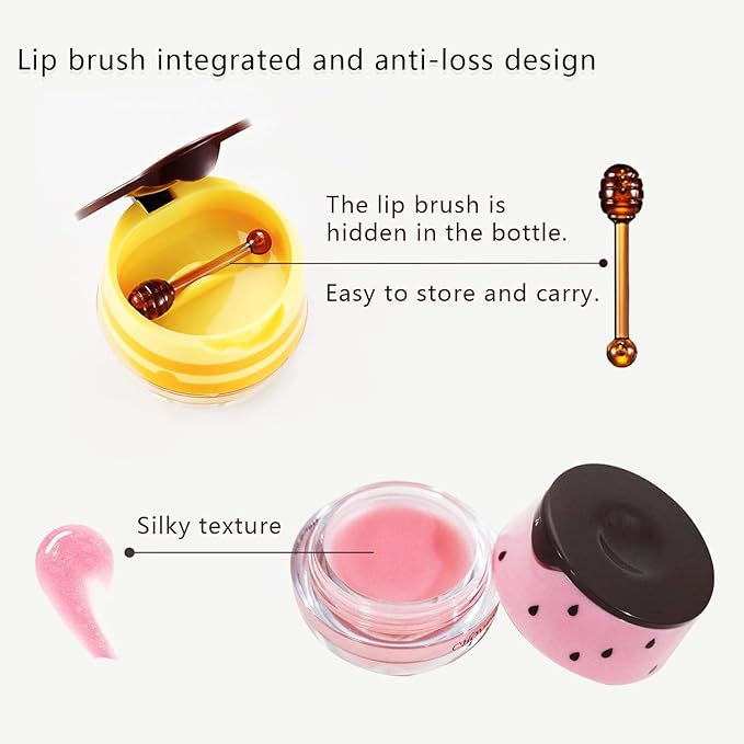 2PCS Bee Lip Balm Honey & Exfoliator