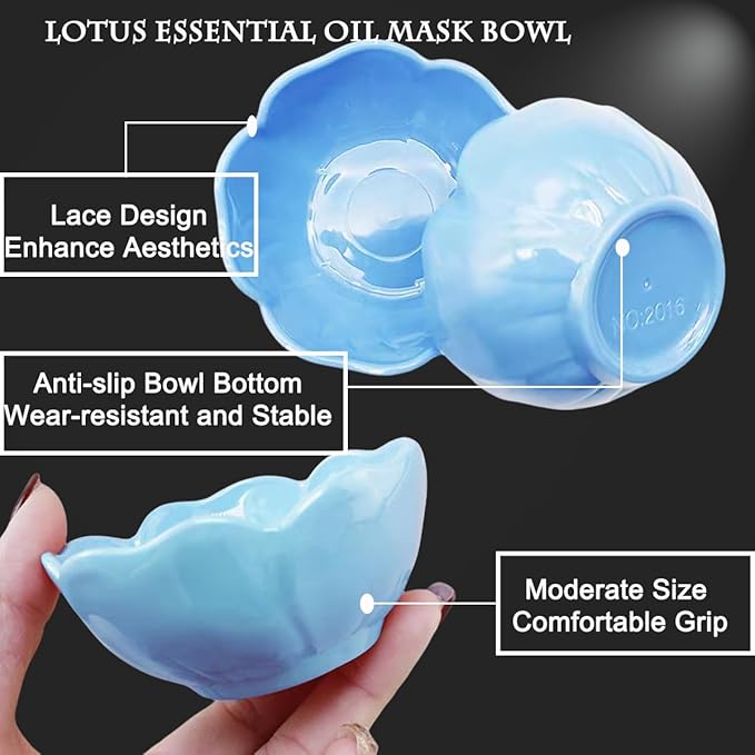 10 Pcs Essential Oil Bowl Set, 3.34 Inch Petal Mask Bowls Beauty Tool Skin Care Bowl Diy Face Mask MixingBowl for Home Salon, Pigment Preparation