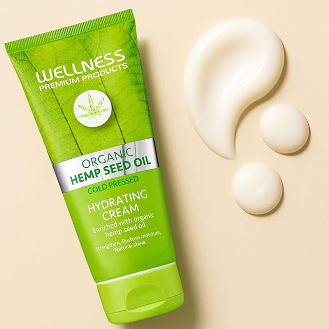 Wellness Premium Products Intensive Hydrating Cream | Hemp-Infused Hair Styler & Moisturizer for All Hair Types | Tames Frizz, Adds Shine & Strength | Vegan & Paraben-Free, 180ml