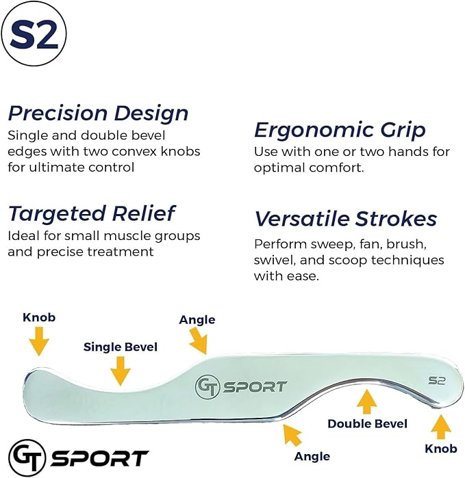GT Sport Precision Muscle Scraper Tools Bundle - Includes S1, S2, S3 + 2 Hour Training. Myofascial Massage Treatment. Professional-Grade IASTM and Physical Therapy Gua Sha, Graston Like Massage Tool