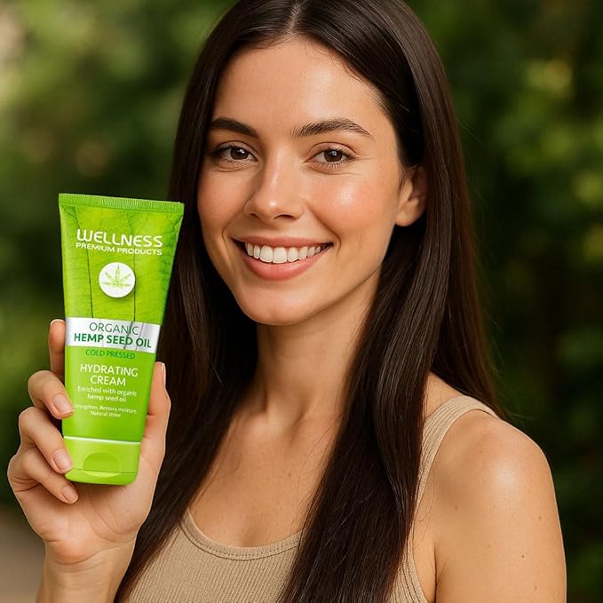 Wellness Premium Products Intensive Hydrating Cream | Hemp-Infused Hair Styler & Moisturizer for All Hair Types | Tames Frizz, Adds Shine & Strength | Vegan & Paraben-Free, 180ml