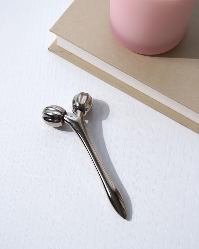 MiniSculpt Stainless Steel Mini Facial Massager - Metal Face Roller for Sculpting, Neck & Eye Massage, Depuffing, Skincare Gift