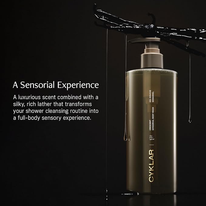 Sensorial Body Wash. Crescent Fragrance Hydrating Cleanser with Moisture Locking Multi-Oil Complex, Sodium PCA and Glycerin. Nourishing Shower Gel for Women and Men, 16.5 Fl Oz Luxury Bodywash