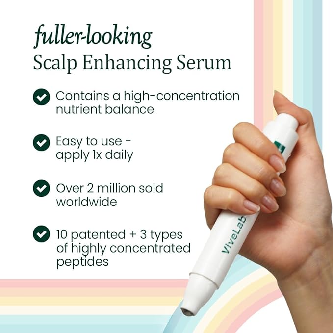 Scalp&Hair Serum for Thinning Hair by Vivelab,15ml–Clinically Tested,Nourishing Formula with Biotin,peptide. Promotes Healthy Scalp&Fuller-Looking Hair