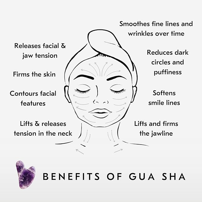Mount Lai Amethyst Gua Sha Facial Tool – The Stone of Inner Clarity – 100% Genuine Amethyst Stone Face Sculpting Tool for Lymphatic Drainage, Puffiness Reduction & Confident Radiance