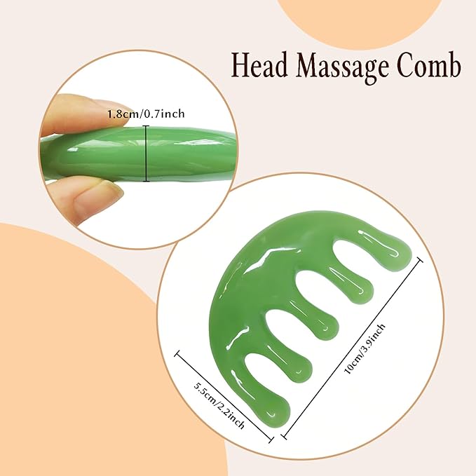 GSHOW Head Massage Comb Scalp Massager Resin Gua Sha Meridian Massage Tool for Head and Neck