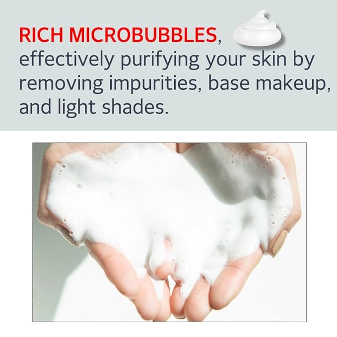 MAKE P:REM Safe Me. Relief Moisture Cleansing Foam, Delicate Eye-Friendly Face Wash for Sensitive Skin, pH Balanced Deep Pore Cleansing, Korean Skin Care, 3.38 Fl Oz, 100ml