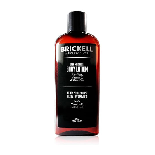 Brickell Men's Deep Moisture Body Lotion for Men, Natural and Organic Protects and Hydrates Dry Skin, 8 Ounce, Scented