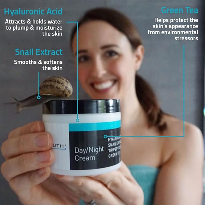 YEOUTH Day Night Face Moisturizer with Hyaluronic Acid, Snail Mucin Cream and Copper Tripeptide, Hydrating Fragrance Free Moisturizer, Face Cream for Women and Men 2oz